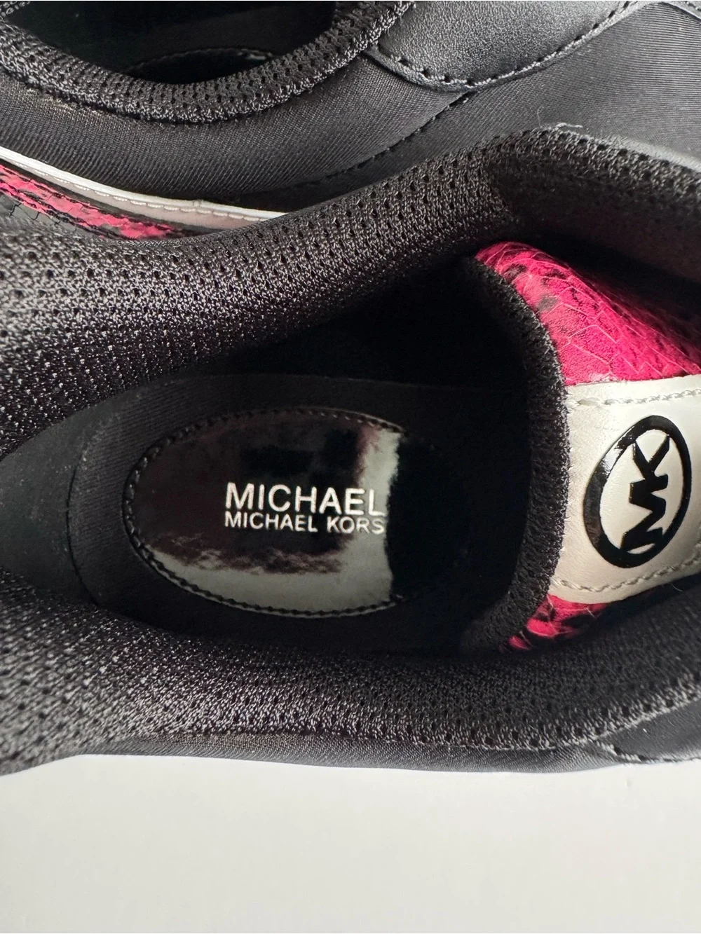 Michael Kors Women’s Black & Hot Pink Mickey Trainer Sneaker